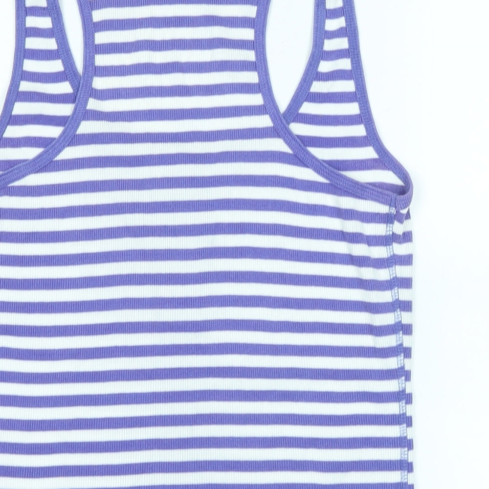 Editions Womens Purple Cotton Tunic T-Shirt Size 12 Scoop Neck
