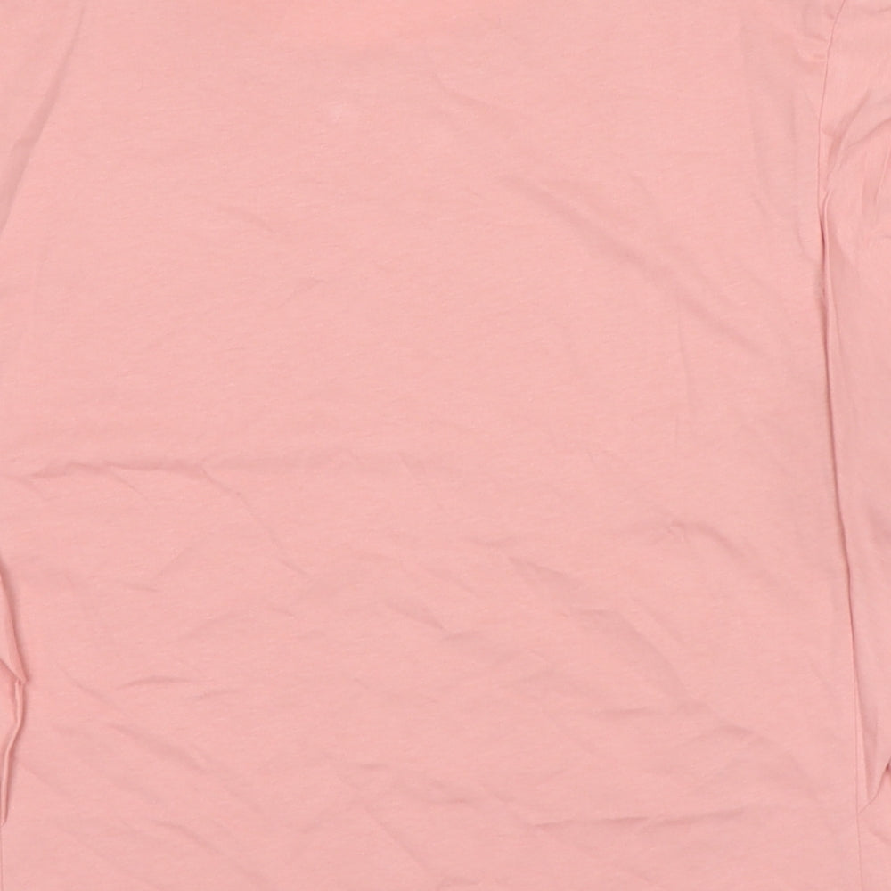 Zara Womens Pink Cotton Basic T-Shirt Size M Scoop Neck
