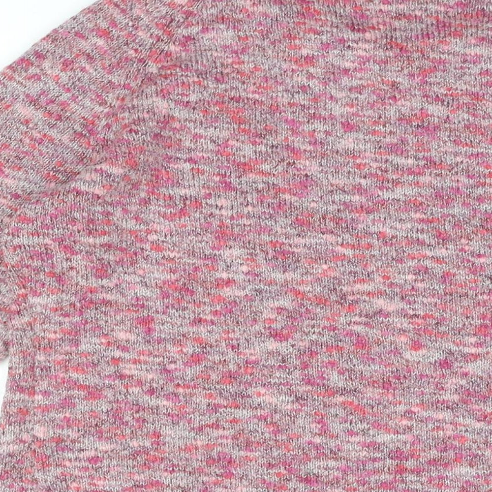 Bonprix Womens Pink Round Neck Acrylic Pullover Jumper Size M