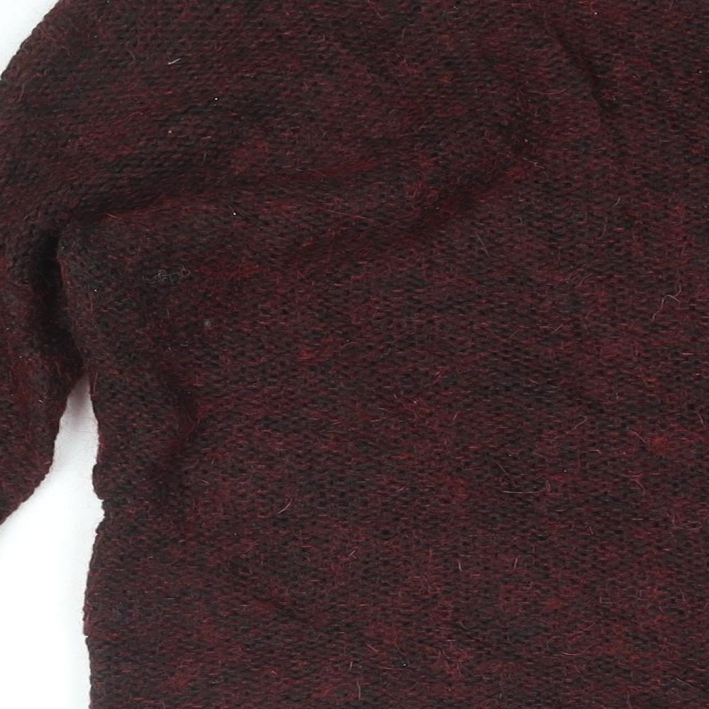 Grain de Malice Womens Red Round Neck Geometric Polyamide Pullover Jumper Size XL