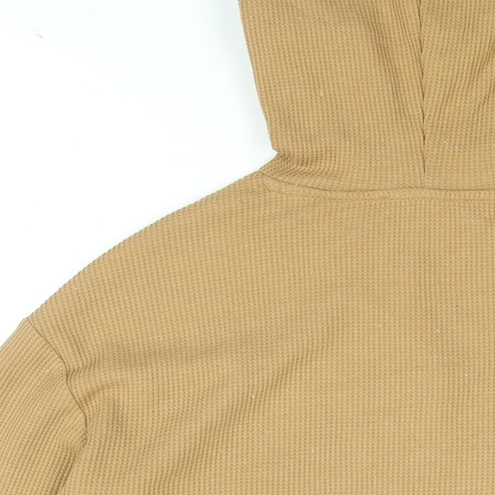 Michelle Keegan Womens Beige Cotton Pullover Hoodie Size 12 Pullover