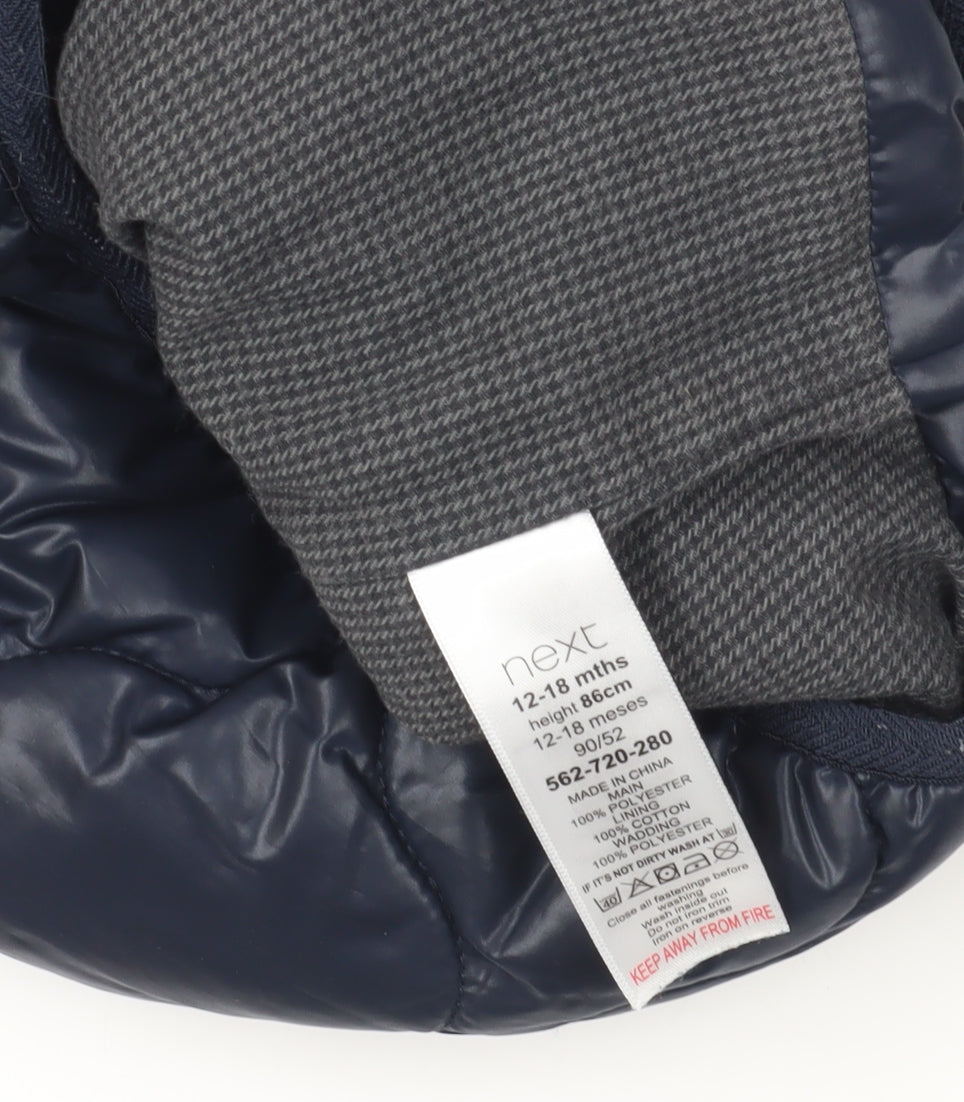 Next Blue Unisex Toddler Puffer Jacket 12-18 Months