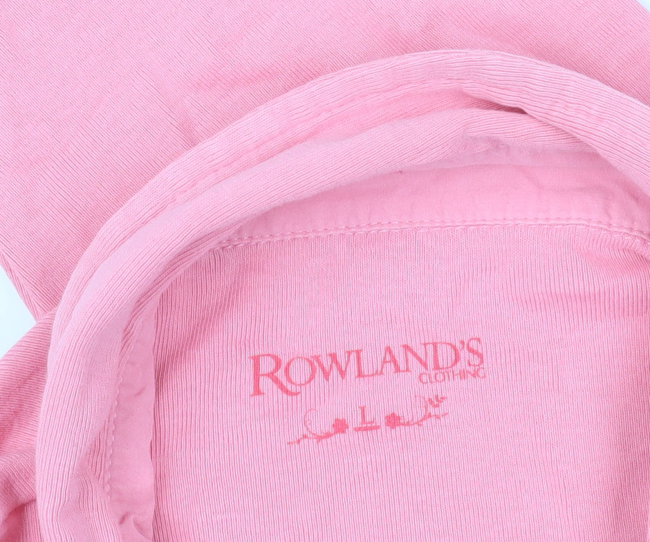 Brand and care label for Rowland's Pink Polo Shirt L