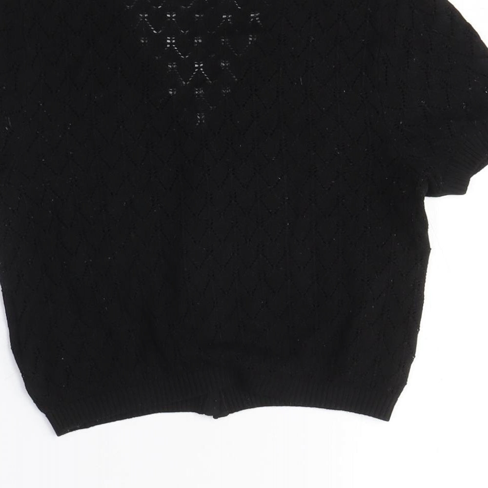 Divided Womens Black V-Neck Viscose Cardigan Jumper Size XS