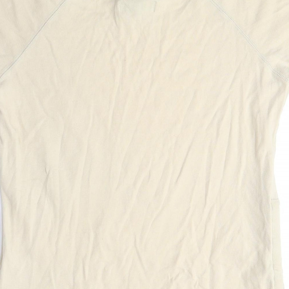 JFW Womens Beige Polyester Basic T-Shirt Size M Crew Neck - Flower