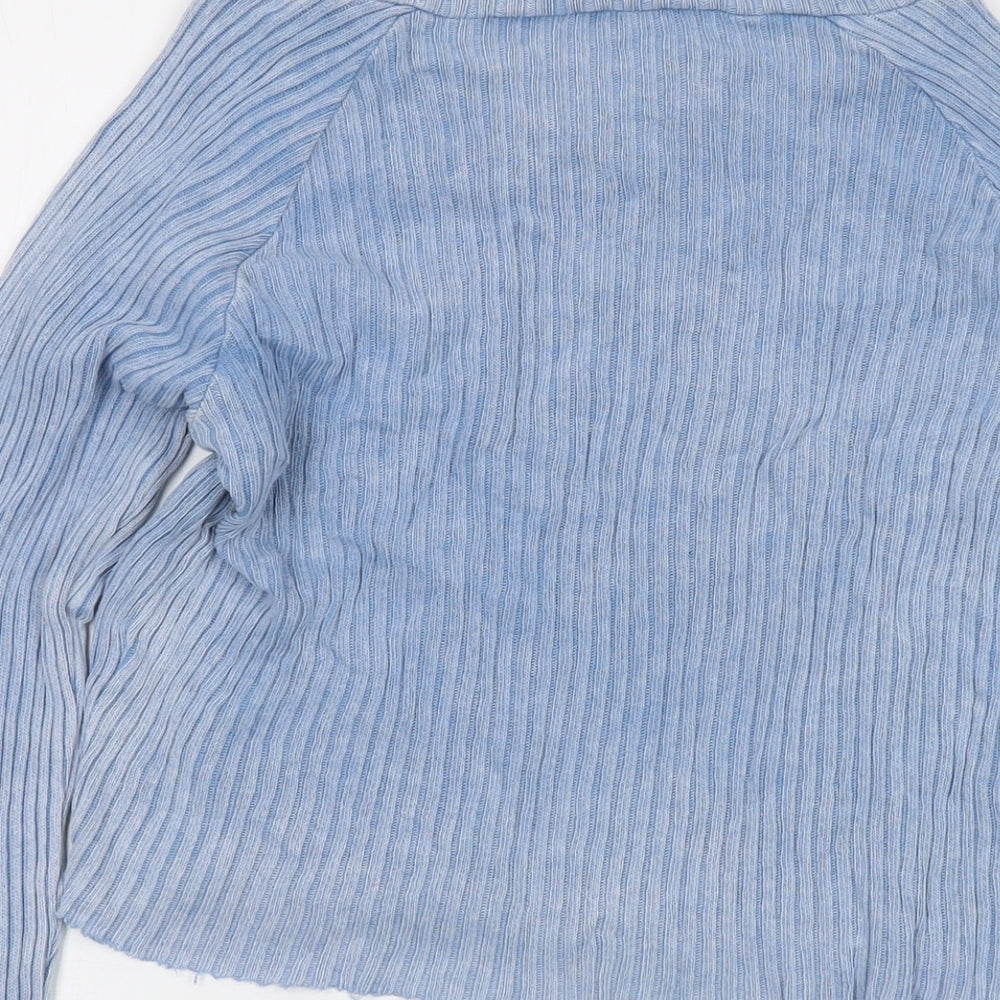 Pacific Republic Womens Blue Round Neck Acrylic Pullover Jumper Size L