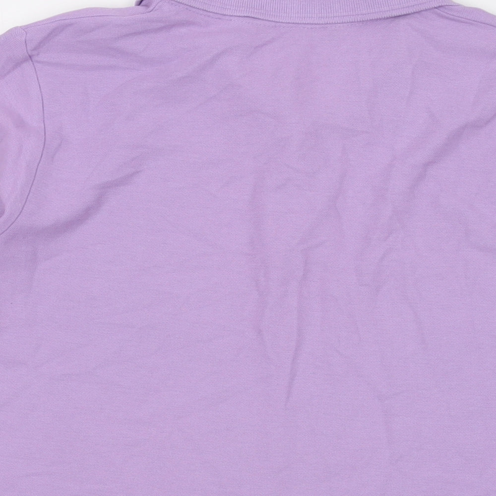 Isle Womens Purple Cotton Basic Polo Size 14 Collared