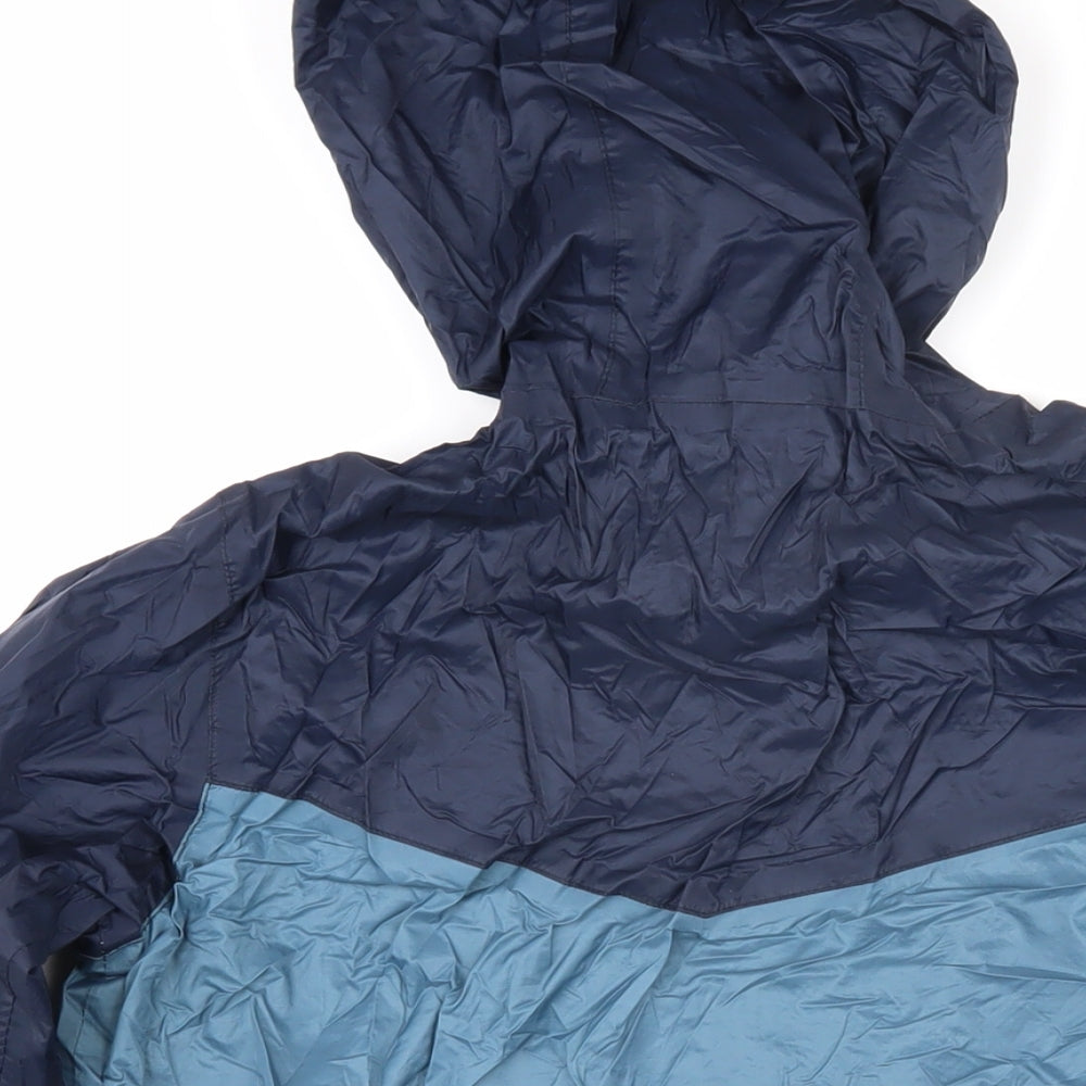 Freedom Trail Boys Blue Colourblock Rain Coat Coat Size 11-12 Years Zip