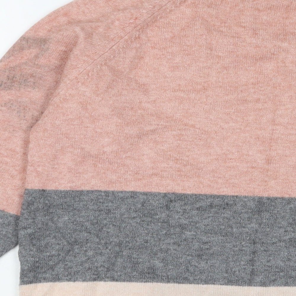 Only Womens Multicoloured Crew Neck Striped Viscose Pullover Jumper Size S