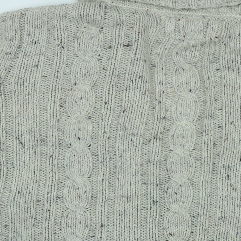Maine Womens Beige Collared Acrylic Cardigan Jumper Size 20