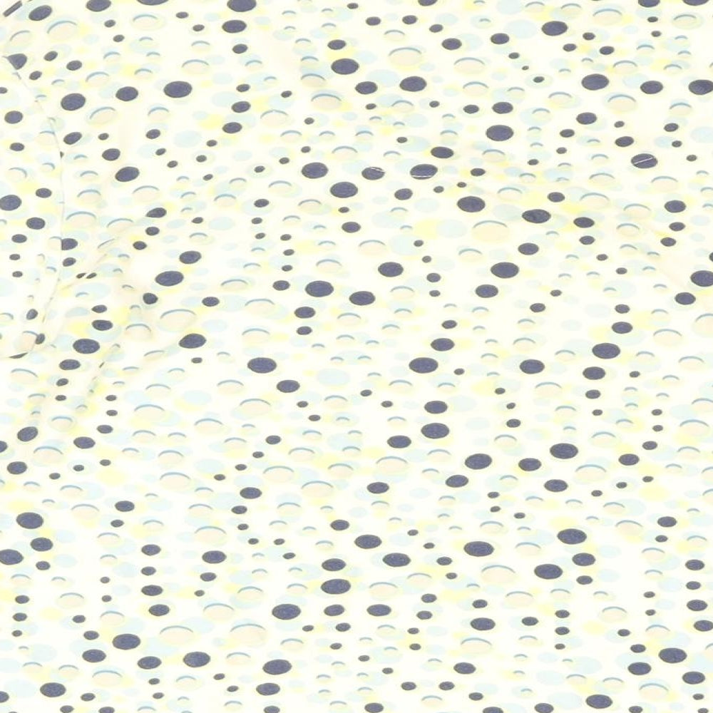 Marks & Spencer Womens White Polka Dot Cotton Basic T-Shirt Size 16 Round Neck