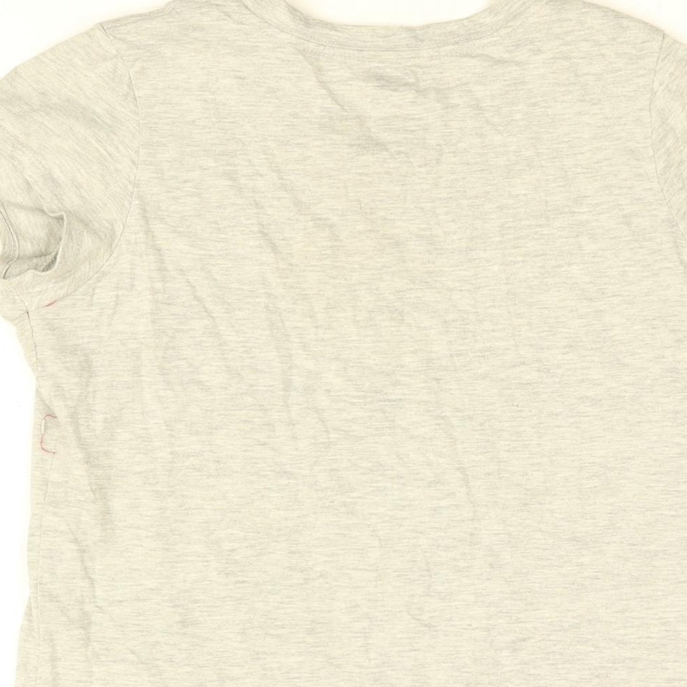 Levi's Girls Grey Cotton Basic T-Shirt Size 14 Years Round Neck Pullover