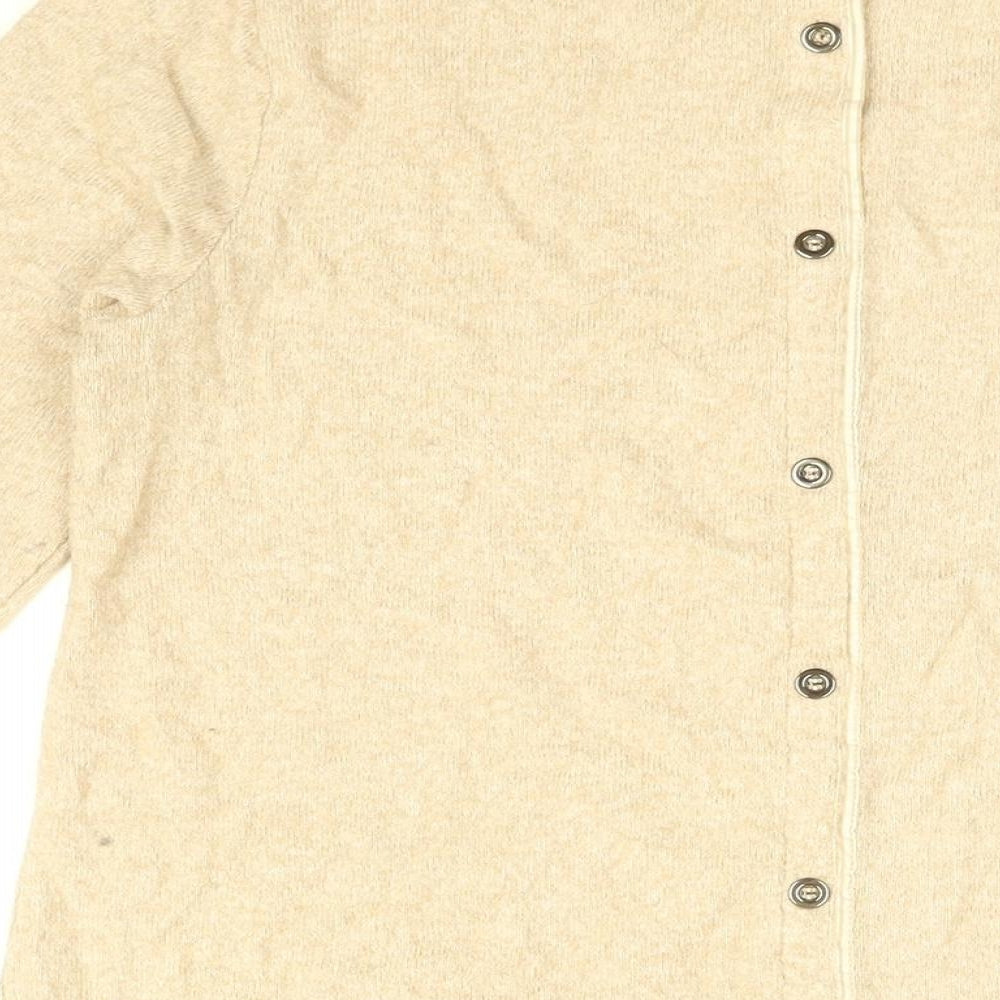 Maison De Nimes Womens Beige Viscose Basic T-Shirt Size 12 Round Neck