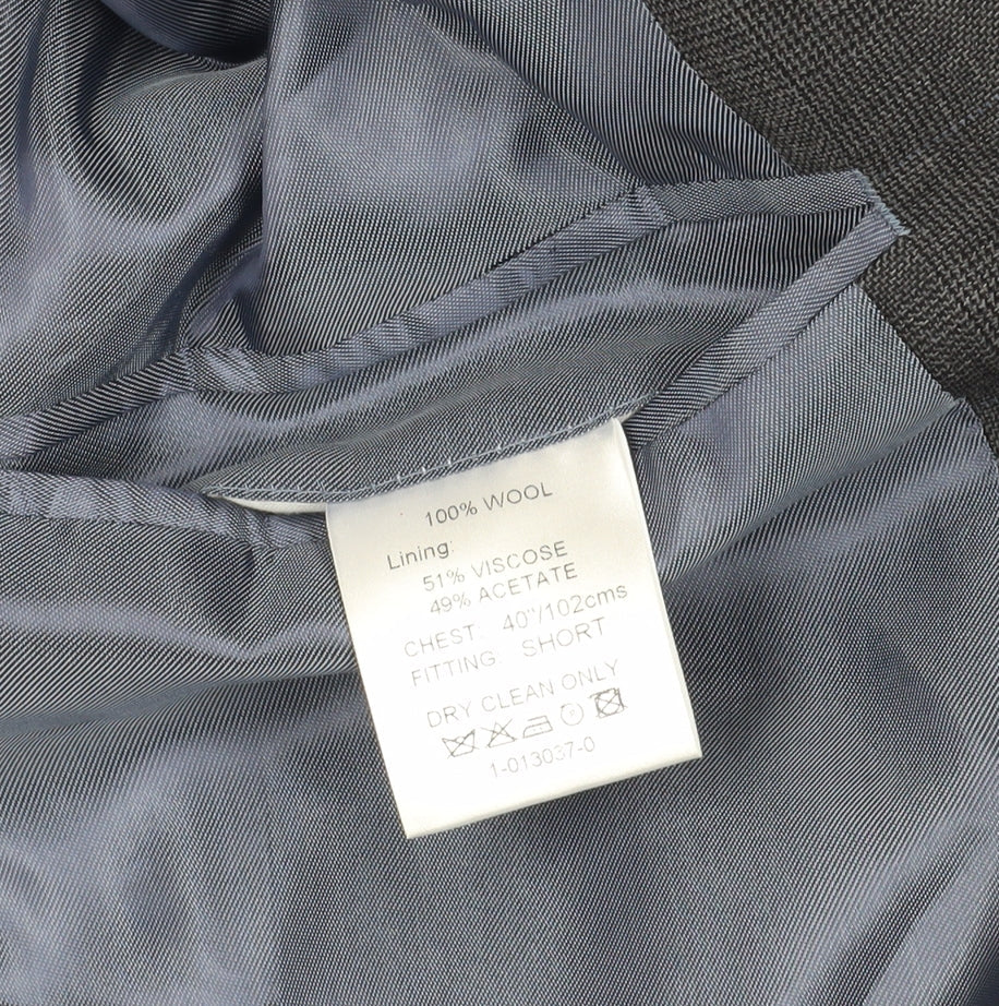 Berwin & Berwin Grey Wool Blazer, Size M, Two-Button