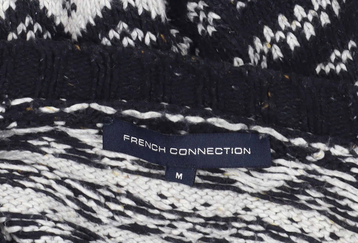 French Connection Black Fair Isle Knit Jumper - Medium