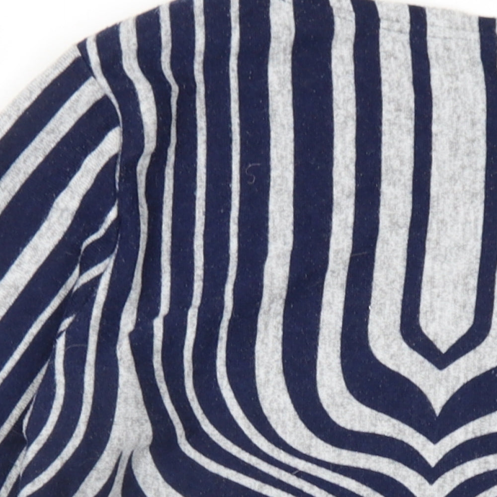 Izabel London Womens Blue Round Neck Geometric Polyester Pullover Jumper Size 8