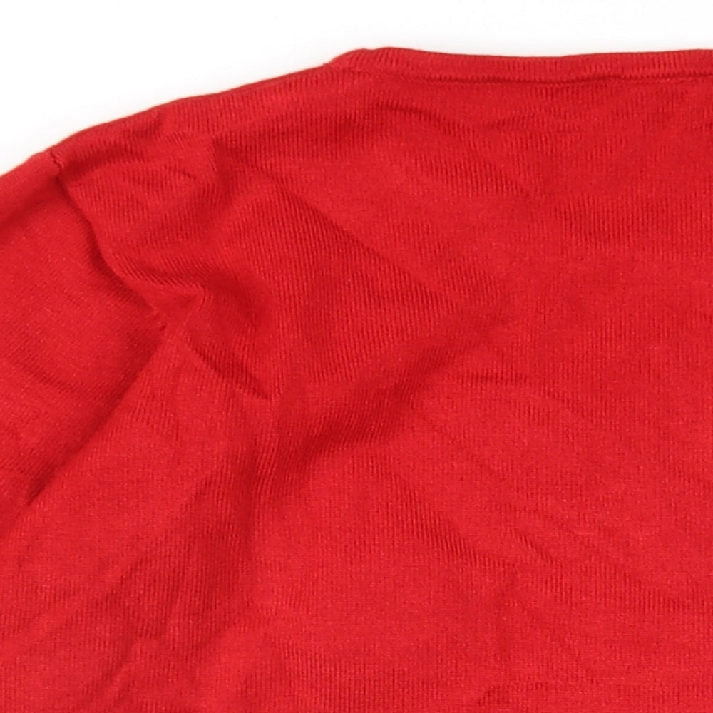 Anna Rose Womens Red Round Neck Viscose Pullover Jumper Size M