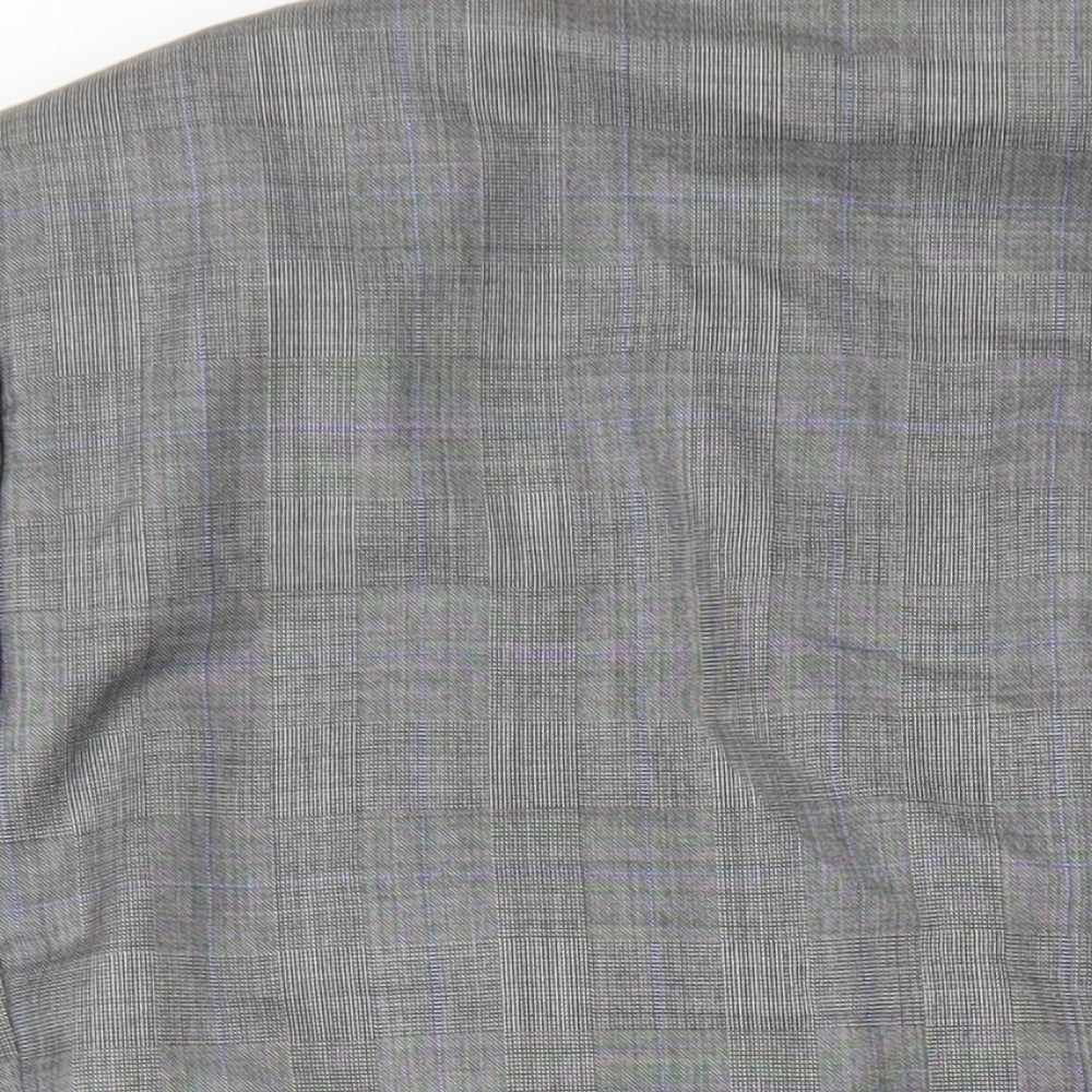 Revenge Mens Grey Plaid Wool Jacket Blazer Size 48 Regular