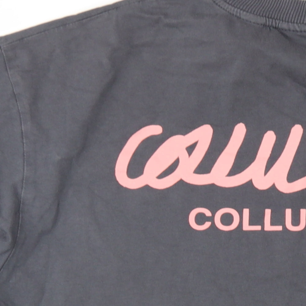 COLLUSION Womens Grey Cotton Basic T-Shirt Size XS Round Neck