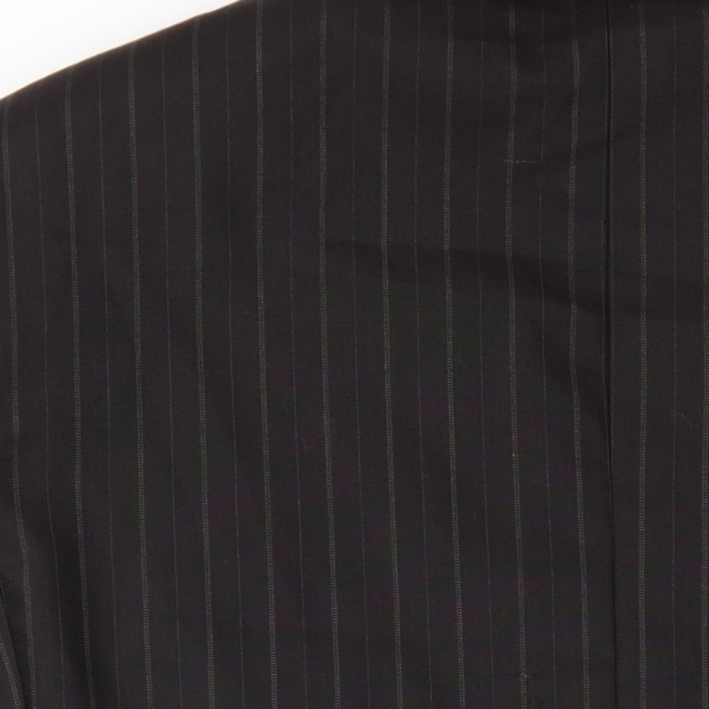Beaumont Carr Mens Black Striped Wool Jacket Blazer Size 38 Regular