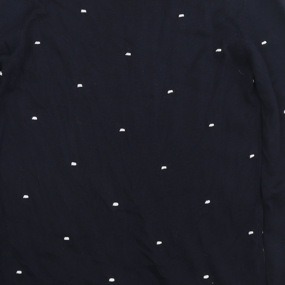 NEXT Womens Black Round Neck Polka Dot Polyester Pullover Jumper Size 8