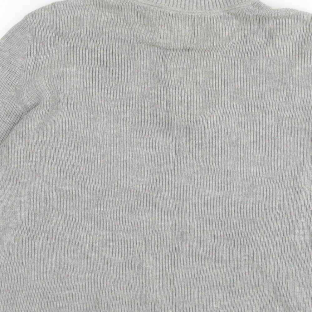 Pacific Republic Womens Grey Round Neck Polyester Pullover Jumper Size M