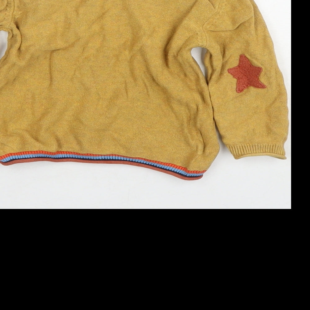 Next Boys Brown Cotton Pullover Jumper Size 12-18 Months Tie