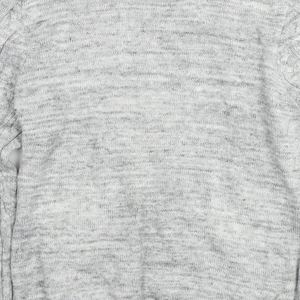 H&M Womens Grey Round Neck Acrylic Pullover Jumper Size M