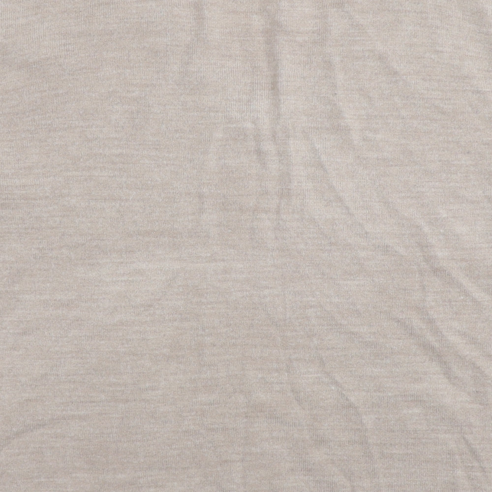 Bonmarché Womens Beige V-Neck Acrylic Pullover Jumper Size 16 - Size 16-18