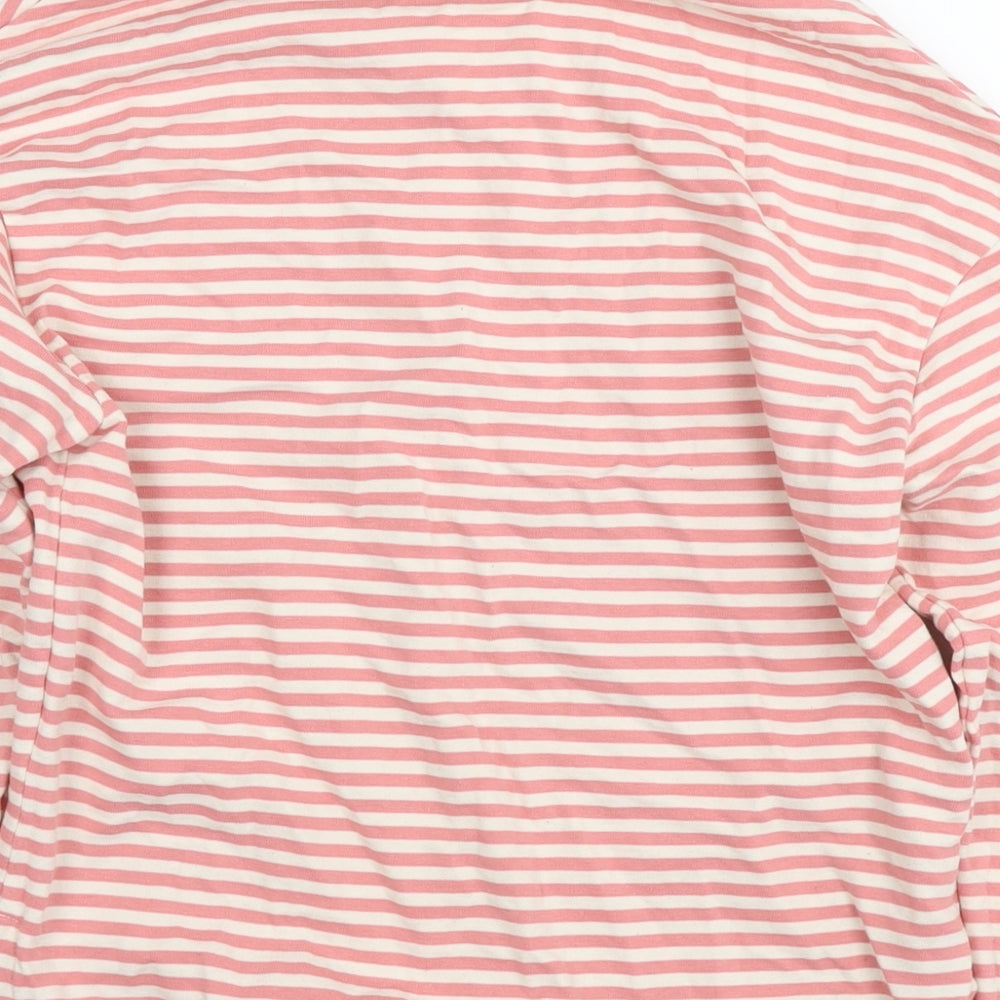 Khost Womens Pink Striped Cotton Pullover Sweatshirt Size 8 Pullover
