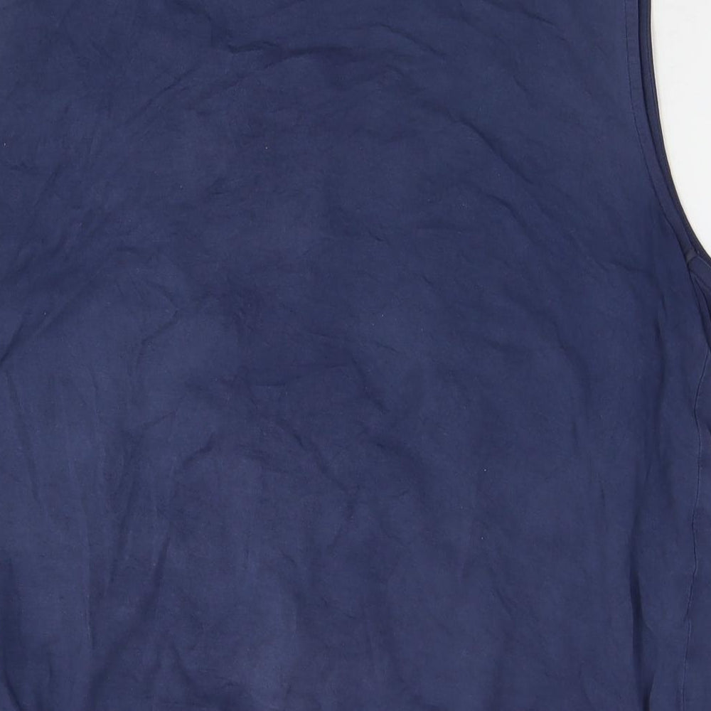 JoJo Maman Bébé Womens Blue Viscose Basic Tank Size L Round Neck