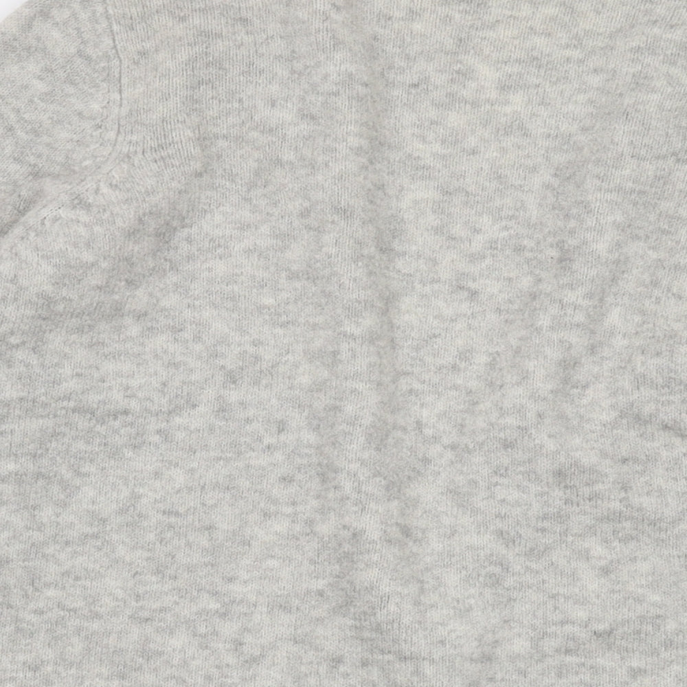 Monsoon Womens Grey V-Neck Acrylic Cardigan Jumper Size M