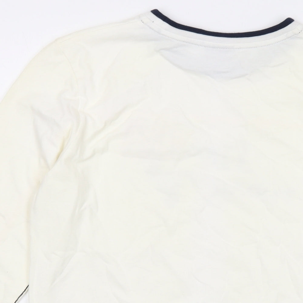 Jim Thompson Boys Ivory Cotton Basic T-Shirt Size L Crew Neck Pullover