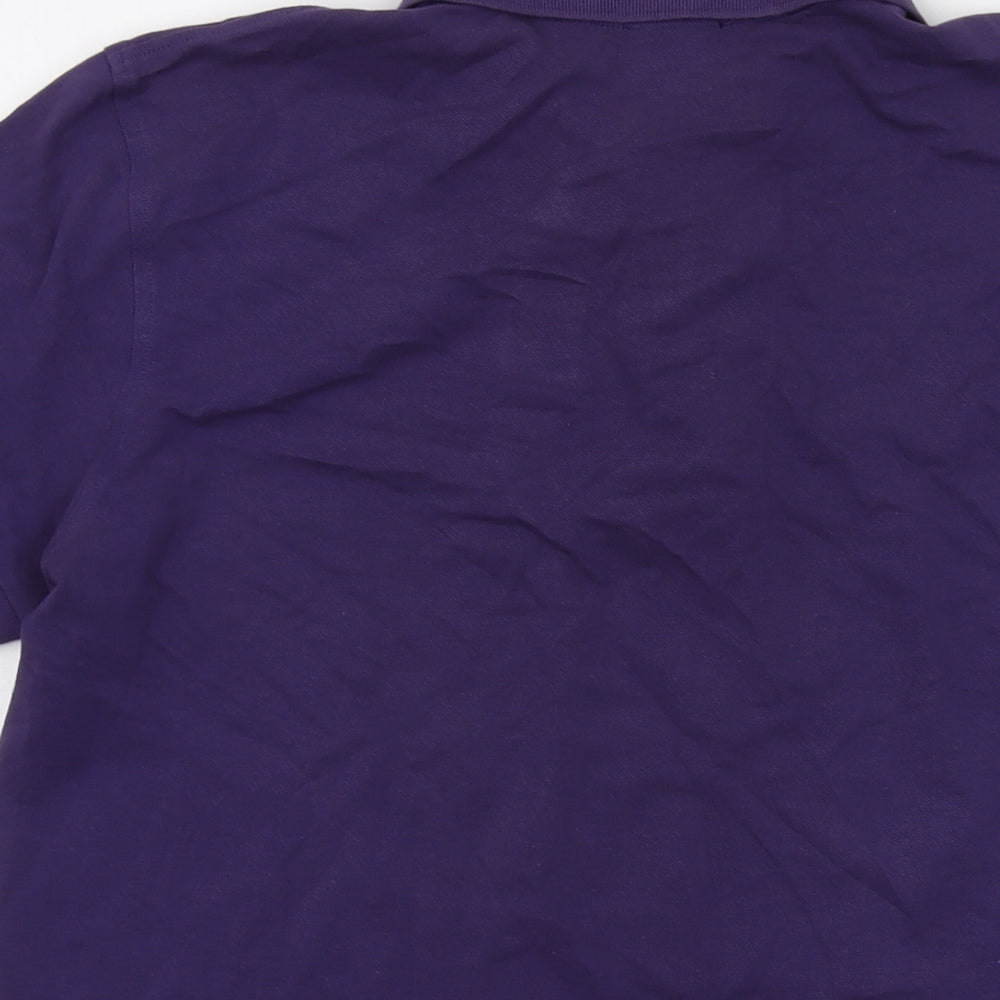 BOSS Mens Purple Cotton Polo Size M Collared Button