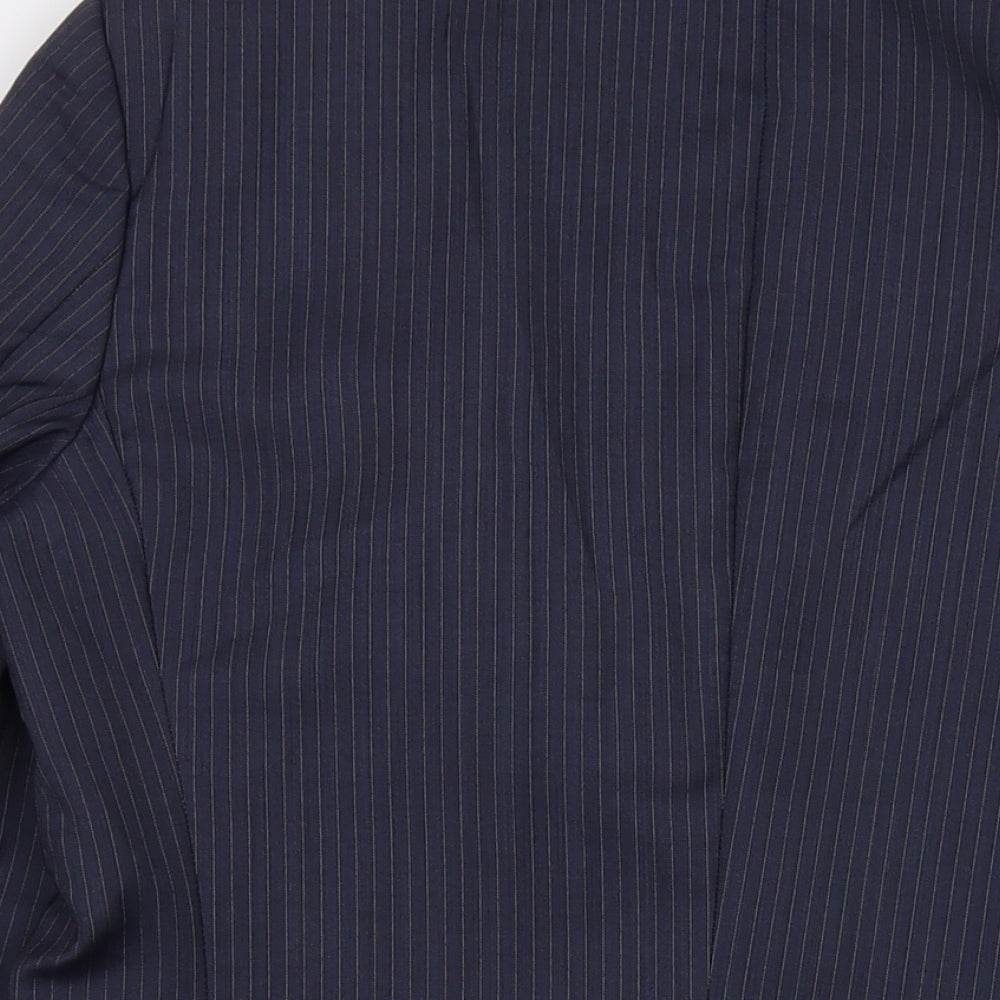 BOSS Mens Blue Striped Wool Jacket Suit Jacket Size 42 Regular