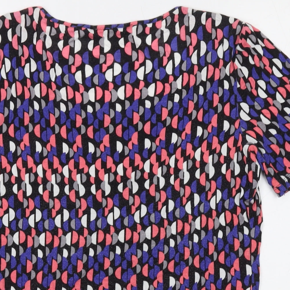 Woolworths Womens Multicoloured Geometric Viscose Basic T-Shirt Size S Round Neck