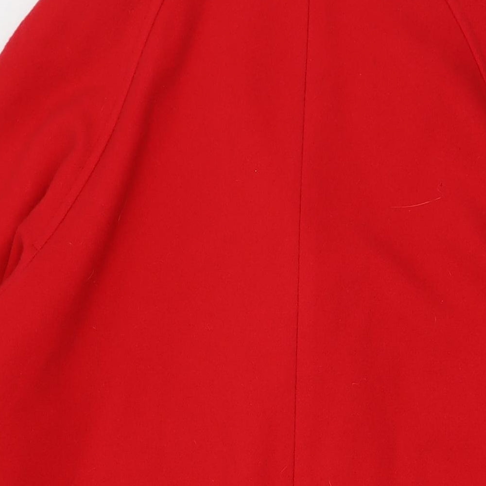 Classics Womens Red Overcoat Coat Size 16 Button