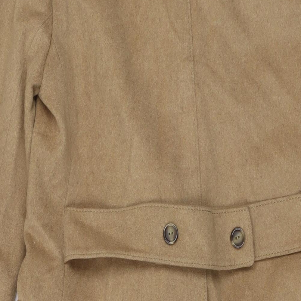 Admara Womens Beige Overcoat Coat Size 12 Button