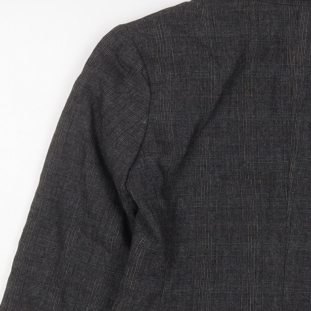 H&M Womens Grey Jacket Blazer Size 6 Button