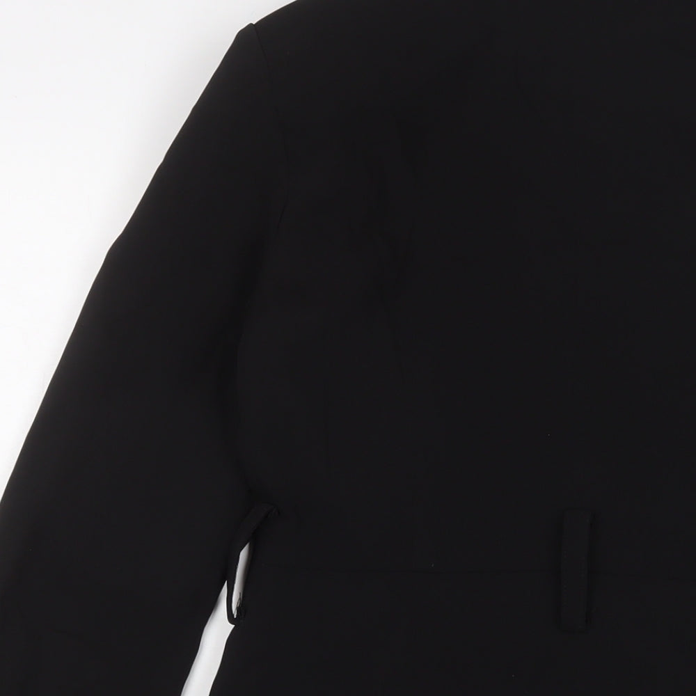 4th & Reckless Womens Black Polyester Jacket Dress Size 8 V-Neck Button