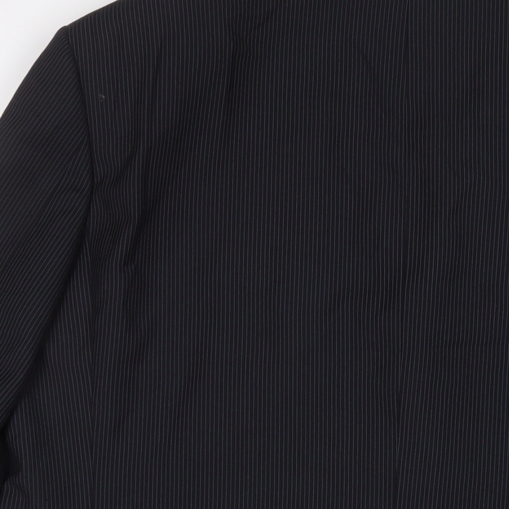 Autograph Mens Black Striped Polyester Jacket Suit Jacket Size 44 Regular