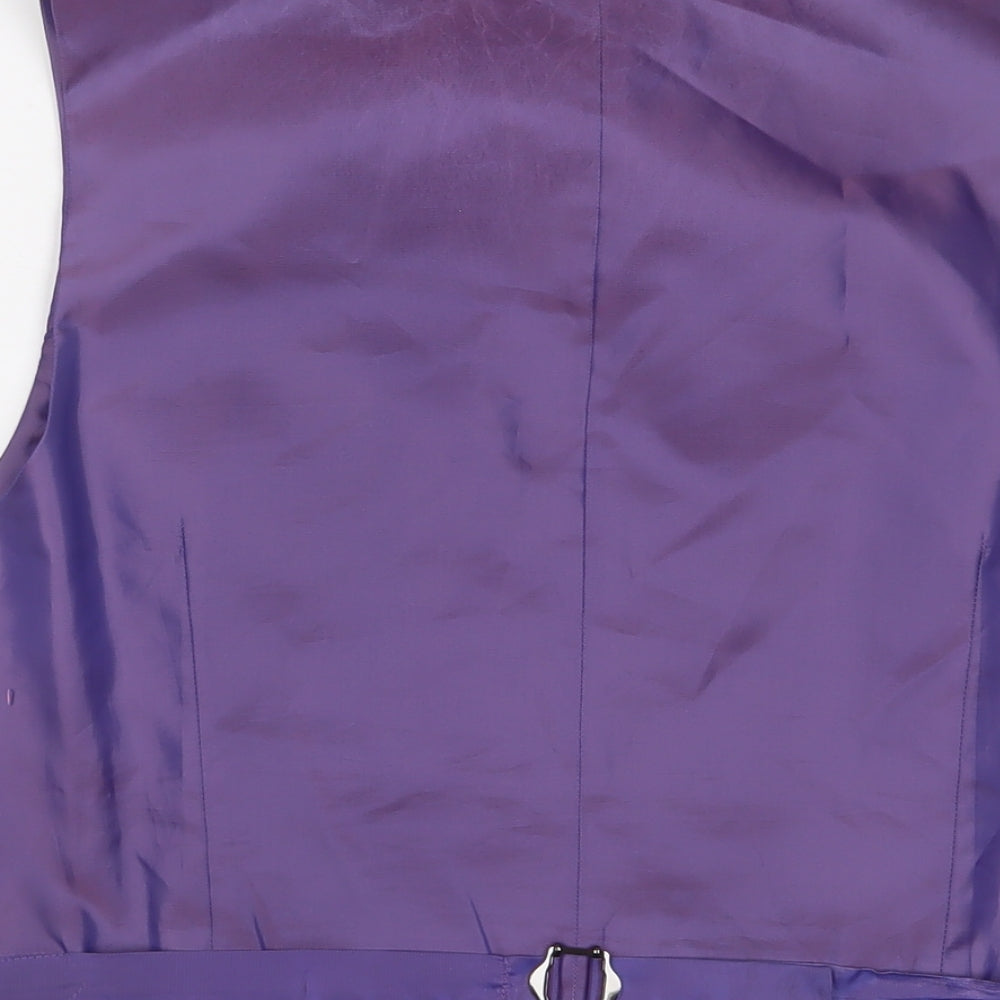 Marks & Spencer Mens Grey Polyester Jacket Suit Waistcoat Size L Regular
