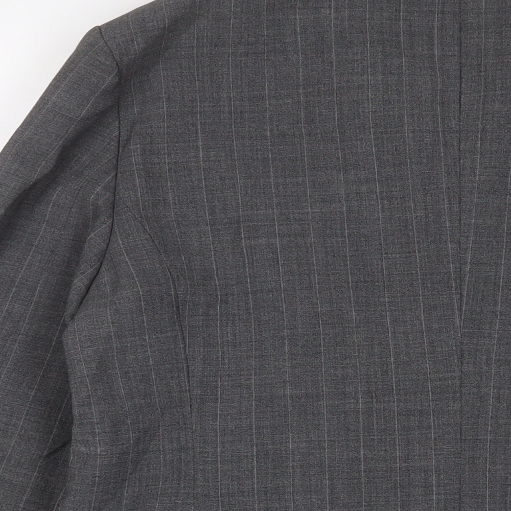 Olsen Womens Grey Striped Jacket Blazer Size 16 Button