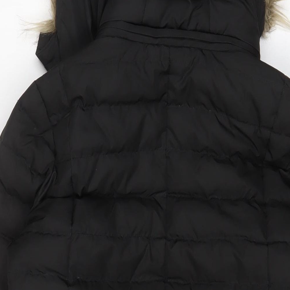 Seraphine Womens Black Parka Coat Size 8 Zip