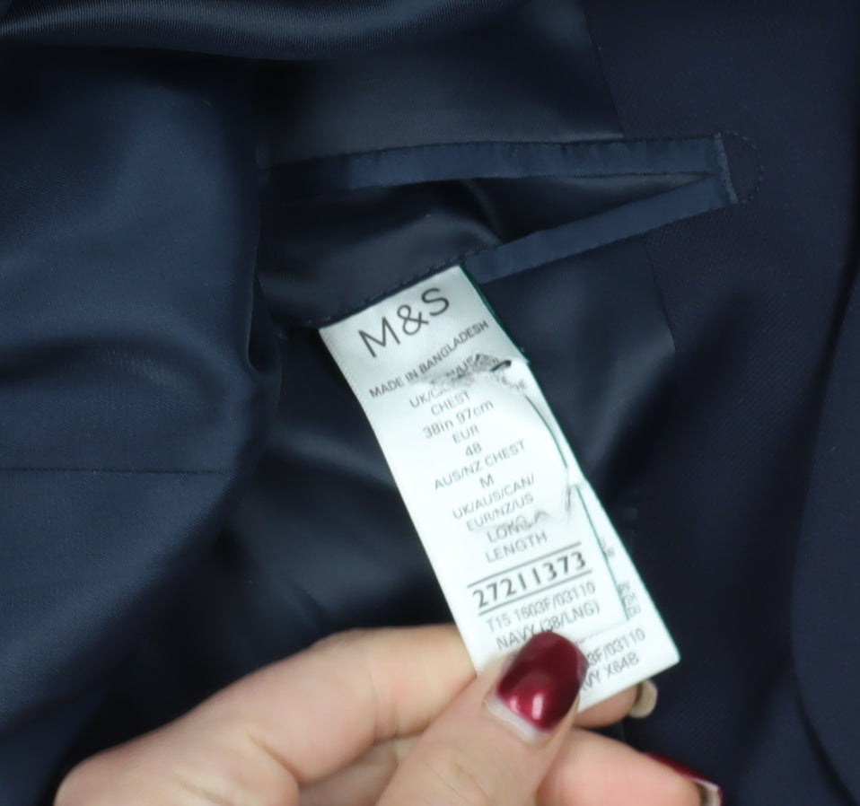 Marks & Spencer Blue Regular Fit Blazer - M