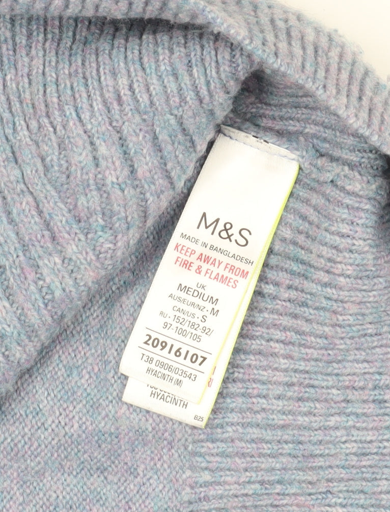 Marks & Spencer Blue Acrylic Jumper, M, Crew Neck