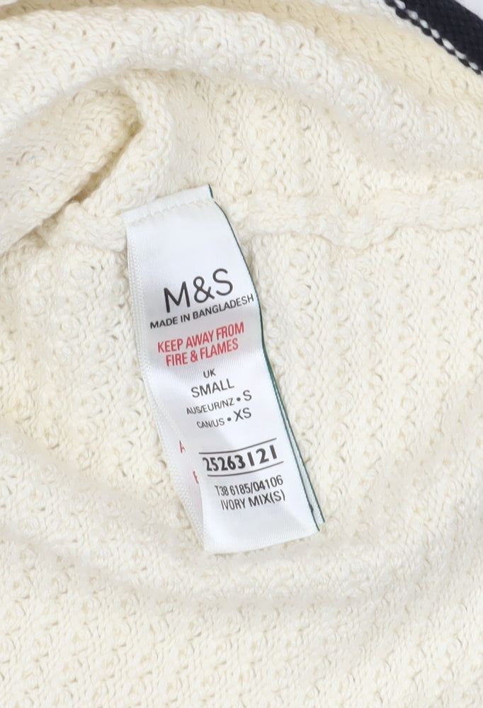 Marks & Spencer Ivory Knit Jumper Crew Neck S