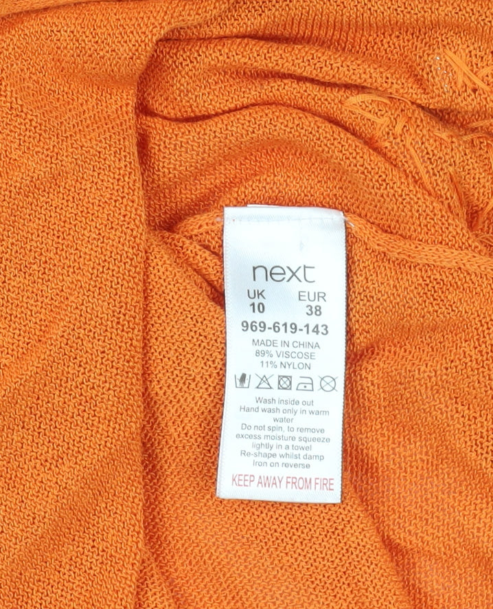 Next Orange Beaded Pullover Jumper, UK 10 - Casual & Chic