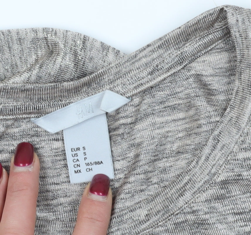 H&M Grey T-Shirt - Women's S, Casual Jersey Top