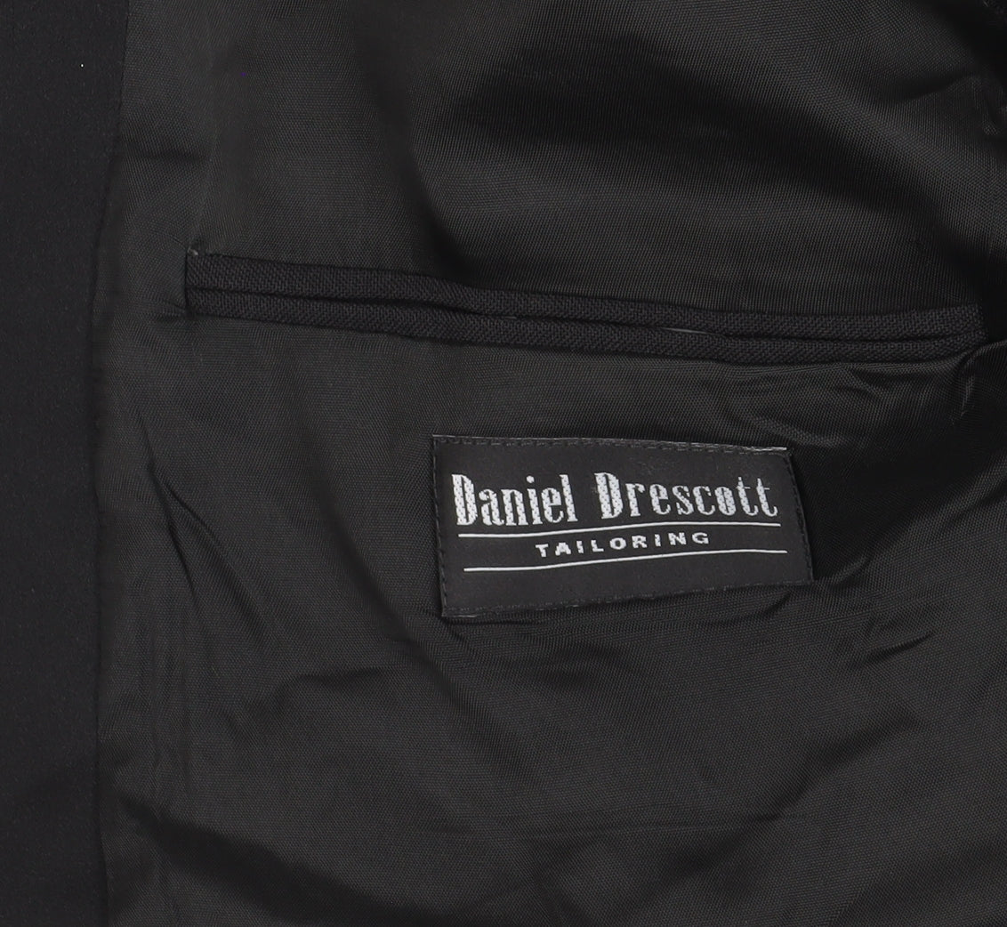 Daniel Drescott Black Blazer, Size 46in, Single-Breasted